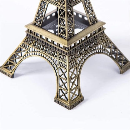 7-inch Eiffel Tower Statue Decor – Bronze Alloy Metal Paris Souvenir For Home, Office & Events