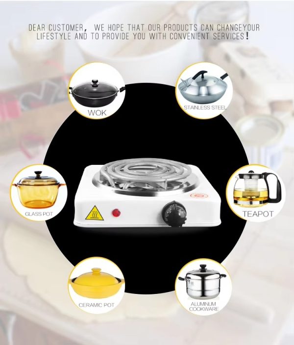 Electric Stove For Cooking – Hot Plate Heat Up In Just 2 Mins – Easy To Clean -metal Body (random Color