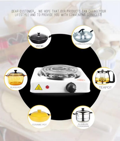 Electric Stove For Cooking – Hot Plate Heat Up In Just 2 Mins – Easy To Clean -metal Body (random Color