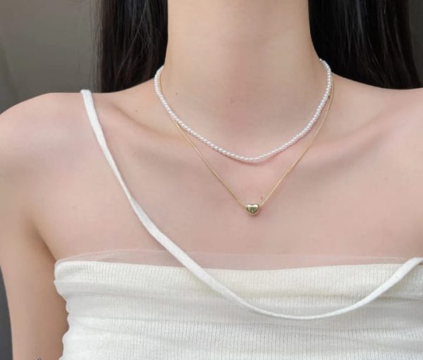 Elegant Double Layer Heart Pearl Pendent / Necklace Party Jewelry Gifts Accessories For Women