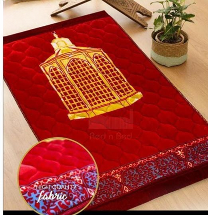 Luxury Velvet Embossed Prayer Mat – Soft Comfortable Muslim Janamaz For Daily Salah, Elegant Islamic Design, Lightweight & Durable Namaz Rug, Perfect Gift For Ramadan, Hajj & Umrah (random Design – Color)