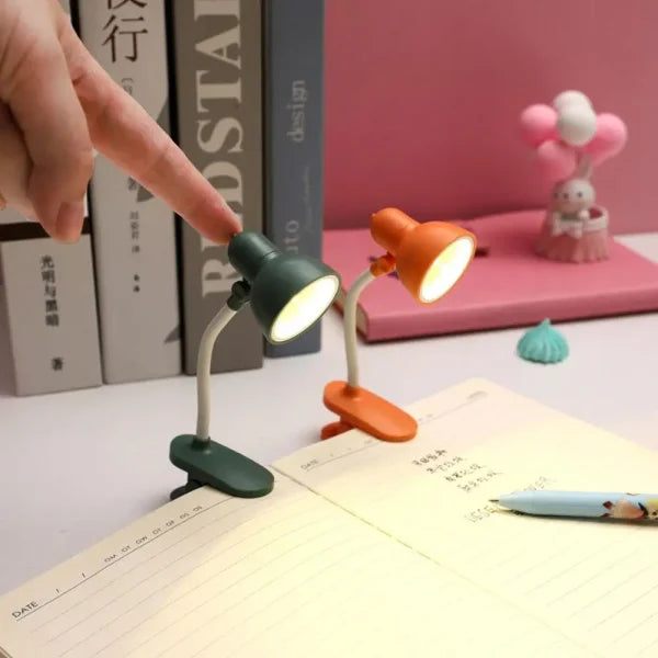 Mini Book Light With Clip Portable Led Reading Lamp Travel Bedroom Night Light Night (random Color