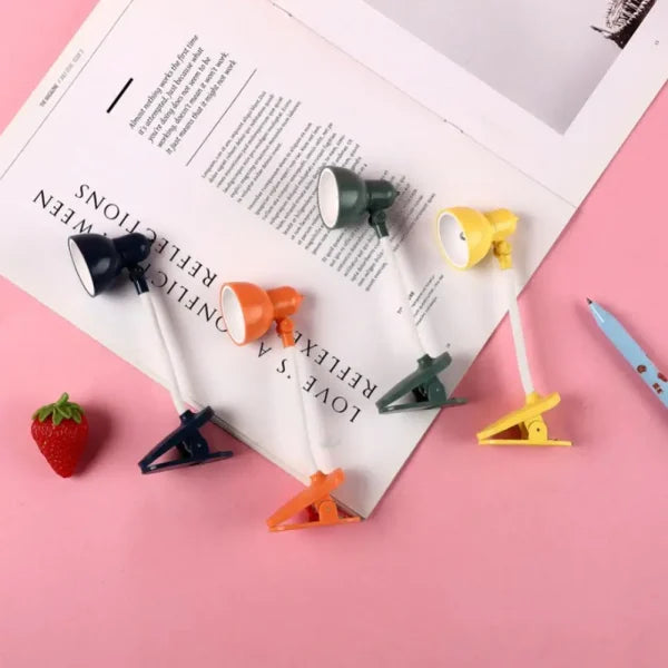 Mini Book Light With Clip Portable Led Reading Lamp Travel Bedroom Night Light Night (random Color