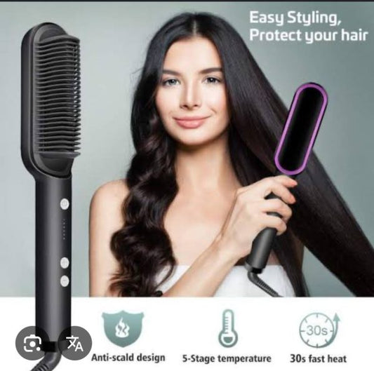 Multifunctional Hair Straightener Brush Heated Brushes Ceramic Anti-scald Hair Straightening Hot Comb Hair Care Fast Heating